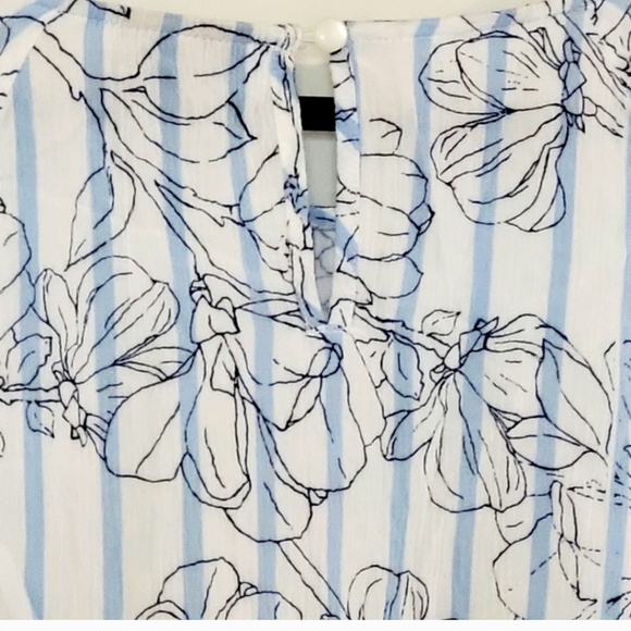 Bohemian lightweight striped bell sleeve Hippie shirt size medium by a.n.a. - Picture 11 of 11